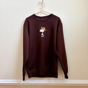 Peanuts Cowboy Snoopy Dark Crewneck Sweater in Gift Box NWT